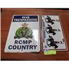 Image 1 : RCMP METAL PARKING SIGN & LICENCE PLATE
