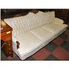 Image 1 : VINTAGE FABRIC AND WOOD CARVED COUCH