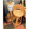 Image 1 : WICKER COUNTERTOP STOOL WITH BASKETS