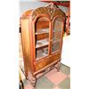 Image 1 : ANTIQUE CHINA CABINET WITH WOOD SHELVES-MISSING