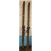 Image 1 : PAIR OF ANTIQUE WOODEN SKIS
