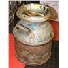 Image 1 : 1920S STEEL CREAM CAN BLUEISH WITH LID, R.B. ON