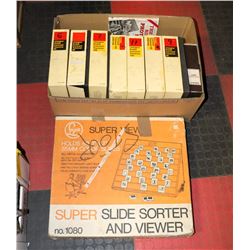 BOX W/VINTAGE SUPERVIEW SLIDE SORTER &