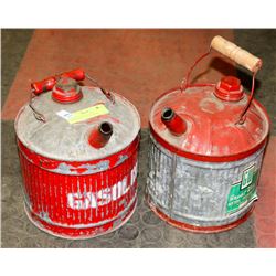 LOT OF 2 GASLINE STEEL CONTAINERS - ONE IS GREAT