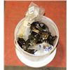 Image 1 : LARGE BUCKET OF VINTAGE CABINET PULLS AND