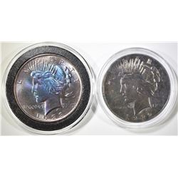 1922 & 23 PEACE DOLLARS BU COLOR!