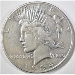 1934-S PEACE DOLLAR, VF