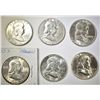 Image 1 : 6 FRANKLIN HALF DOLLARS CH BU