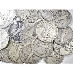 20-CIRC 1942-S WALKING LIBERTY HALF DOLLARS