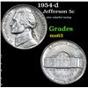 Image 1 : 1954-d nice colorful toning . Jefferson Nickel 5c Grades Select Unc