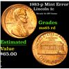 Image 1 : 1983-p Mint Error Struck 5% Off Center . Lincoln Cent 1c Grades GEM Unc RD