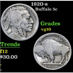 1920-s . . Buffalo Nickel 5c Grades vg+