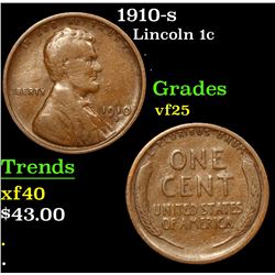 1910-s . . Lincoln Cent 1c Grades f+