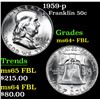 Image 1 : 1959-p . . Franklin Half Dollar 50c Grades Choice Unc+ FBL