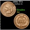 Image 1 : 1886 TY1 . . Indian Cent 1c Grades f, fine
