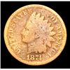 Image 2 : 1874 Semi Key Date . Indian Cent 1c Grades vg, very good