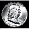 Image 2 : 1958-d . . Franklin Half Dollar 50c Grades Select Unc+ FBL