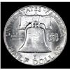 Image 3 : 1961-d . . Franklin Half Dollar 50c Grades Choice Unc