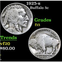 1925-s . . Buffalo Nickel 5c Grades f+