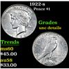 Image 1 : 1922-s . . Peace Dollar $1 Grades Unc Details