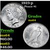Image 1 : 1923-p . . Peace Dollar $1 Grades Choice Unc