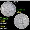 Image 1 : 1854 . . Three Cent Silver 3cs Grades vf++