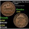 Image 1 : 1863 Union For Ever Washington Mounted . Civil War Token 1c Grades vf++