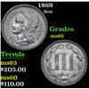 Image 1 : 1869 . . Three Cent Copper Nickel 3cn Grades Select Unc