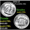 Image 1 : 1951-d . . Franklin Half Dollar 50c Grades Choice Unc FBL