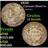 Image 1 : 1820 Small Date . Coronet Head Large Cent 1c Grades xf details