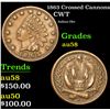 Image 1 : 1863 Crossed Cannons Indian Obv . Civil War Token 1c Grades Choice AU/BU Slider