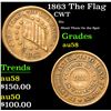 Image 1 : 1863 The Flag Dix Shoot Them On the Spot Civil War Token 1c Grades Choice AU/BU Slider
