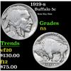 Image 1 : 1919-s Semi Key Date . Buffalo Nickel 5c Grades f+