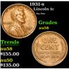 Image 1 : 1931-s Key Date . Lincoln Cent 1c Grades Choice AU/BU Slider