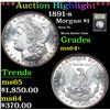 Image 1 : ***Auction Highlight*** 1891-s Semi PL Much Better Date Morgan Dollar $1 Graded Choice+ Unc By USCG 