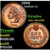 Image 1 : 1880 . . Indian Cent 1c Grades Unc Details