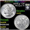 Image 1 : ***Auction Highlight*** 1878-p 7/8tf . . Morgan Dollar $1 Graded Choice Unc By USCG (fc)