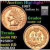 Image 1 : ***Auction Highlight*** 1907 . . Indian Cent 1c Graded Gem+ Unc RD By USCG (fc)