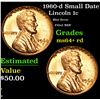 Image 1 : 1960-d Small Date Mint Error Filled 'BER' Lincoln Cent 1c Grades Choice+ Unc RD