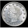 Image 2 : 1883 n/c Near Gem . Liberty Nickel 5c Grades Choice+ Unc