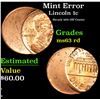 Image 1 : Mint Error Struck 50% Off Center . Lincoln Cent 1c Grades Select Unc RD
