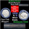 Image 1 : Full roll of Buffalo Nickels, 1916 on one end & a 'd' Mint reverse on other end (fc)