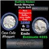 Image 1 : Full roll of Buffalo Nickels, 1925 on one end & a 'd' Mint reverse on other end (fc)