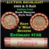 Image 1 : ***Auction Highlight*** Indian 1c Shotgun Roll, 1909 end, KEY date 's' mint on the other, Wow! (fc)
