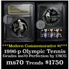 Image 1 : 1996-p Olympic Tennis Proof  Modern Commem Dollar $1 Graded GEM++ Proof Deep Cameo by USCG