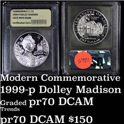 1999-p Dolley Madison Proof Modern Commem Dollar $1 Graded GEM++ Proof Deep Cameo by USCG