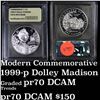 Image 1 : 1999-p Dolley Madison Proof Modern Commem Dollar $1 Graded GEM++ Proof Deep Cameo by USCG