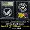 Image 1 : 2008-p Bald Eagle Proof Modern Commem Dollar $1 Graded GEM++ Proof Deep Cameo by USCG