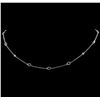 Image 1 : 1.88 ctw Blue Sapphire and Diamond Necklace - 18KT White Gold
