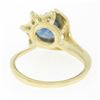 Image 4 : 14K Solid Yellow Gold 1.14 ctw Oval Sapphire Blooming Flower Ring Diamond Accent